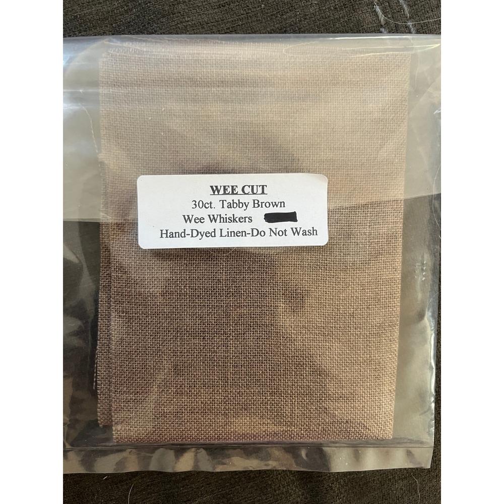 Hand Dyed Linen Tabby Brown 30 Count Cross Stitch Fabric Cloth